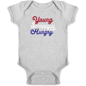 Pop Threads Young Scrappy & Hungry Quote Infant Baby Boy Girl Bodysuit