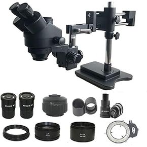 Microscope 3.5X-90X Double Boom Zoom Simul Focal trinocular Stereo Microscope 38MP HDMI USB SMD microscopio Camera Phone PCB Repair Tools (Color : 3.5X 90X BK 38MP) (3.5X 180X BK)