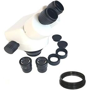 Microscope Black Color 7-45X Binocular Stereo Microscope Industrial Microscope Zoom Magnification Head +WD165 0.5X 2.0X 1X Protection Glass (Color : 3.5X 90X White) (3.5X 45x White)