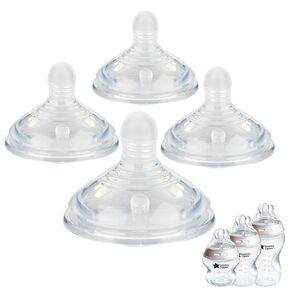 Silicone Baby Bottle Nipples for Tommee Natural Start Anti-Colic Bottles &Advanced Anti-Colic Bottles,Closer to Nature Bottles,Fast Flow,Size 3 Nipple,6m+, 4 Count