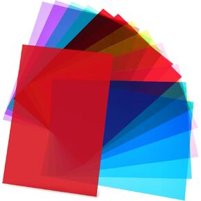 12Pcs Color Gels for Photography Light Diffuser Film Sheets Color Correction for Studio Use Includes