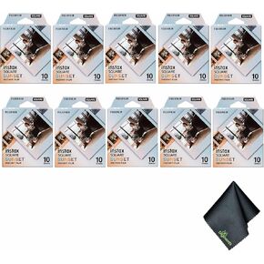 FUJIFILM INSTAX Square Sunset Instant Film (100 Exposures) + Microfiber Cleaning Cloth