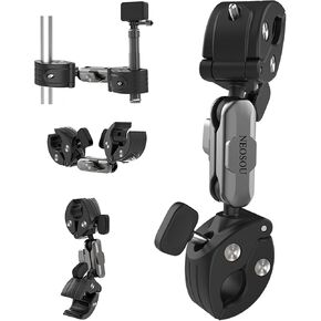 Motorcycle Mount Kit (2-Pack) for Insta360 X5 X4, Pole Clamp Selfie Stick Mount for GoPro Insta 360 DJI Action 5 Pro Osmo Pocket 3 Bike Handlebar/Extension Rod/Seat Rail/Pipe Holder Accessories