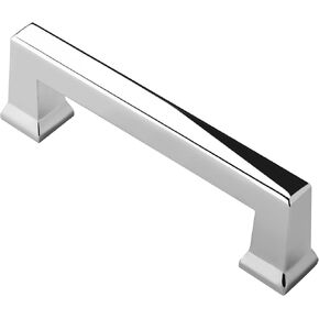 Alzassbg 10 Pack Polished Chrome Cabinet Pulls, 3-1/4 Inch(82.5mm) Hole Centers Modern Cabinet Handles Kitchen Pulls for Cabinets and Drawer AL3043CP
