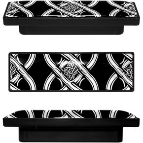 4 Pack 3.6inch Length Black Kitchen Cabinet Knobs Stainless Steel Drawer Knobs Bedroom Dresser Knobs for Men Women Girls, Nursery Knobs, Monochrome Celtic Print, cfxls-001-2