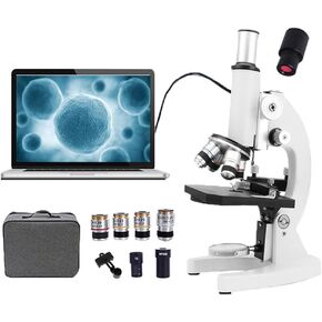 30000X/50000X/70000X HD Biological Microscope + Electronic Eyepiece+ Phone Adapter + Carrying Case, Professional Monocular Microscope Set for Students Adults Teaching Lab Aquaculture,70000X (70000X )