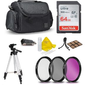مجموعة ملحقات الذاكرة SD 64GB لـ Canon EOS REBEL T7I T7 T6I T6S ​​T6 T5I T3I T3I SL2 SL1 EOS 80D 77D 70D 60D EOS 9000D 8000D 800D 760D 750D 700D 650D 1300D 1200D 5D MARK III MARK II