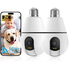 2K Light Light Light Camera 5G & 2.4GHz WIFI Cameras Wireless Outdoor Indoor ، Cameras for Home Security ، AI WiFi Camera ، Storage Cloud Cloud ، 911 Dispatch (2Pack)