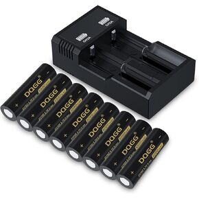 21700 Rechargeable Battery 3.7V Flat Top Lithium Battery 5000mAh for Flashlights Headlamps Cameras Toys etc (No Charger Included, 6 Cells)