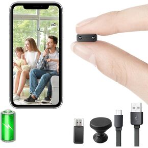 【Free 64G】Smallest Wireless WiFi Battery Camera, Concealed Spy Portable Security Camera with HD1080P Video Recording Live Feed,Baby Monitor, Upgrade Night Vision,Motion Detection,Remote Viewing APP
