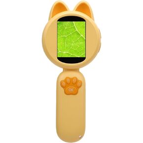 Portable Digital Microscope, 4X Zoom Handheld Gary Resolution Adjustable Resolution Luminosity for Scientific Experiences (Roseate)