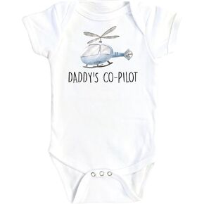 Helicopter Copilot - Baby Boy Girl Clothes Infant Bodysuit Funny Cute Newborn