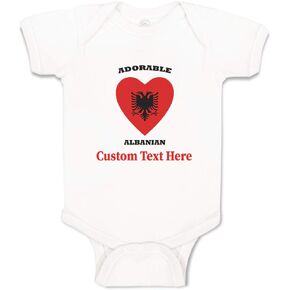 Cute Rascals Custom Boy & Girl Baby Bodysuit Adorable Albanian Heart Cotton Baby Clothes
