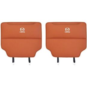 Custom 2PCS Car Kick Mats Back Seat Protector for Mazda MX-5 2005-2015(2015-2023), Automotive Leather Back Seat Protector with Storage Bag, Interior Car Accessories,A-Brown