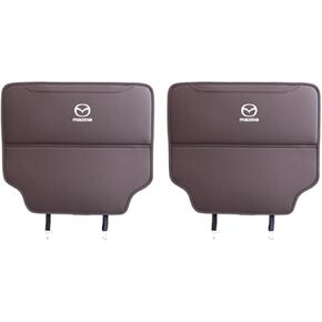 Custom 2PCS Car Kick Mats Back Seat Protector for Mazda MX-5 2005-2015(2015-2023), Automotive Leather Back Seat Protector with Storage Bag, Interior Car Accessories,A-Brown