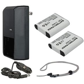 Olympus TG-7 High Capacity Batteries (2 Units) + AC/DC Travel Charger + Krusell Lanyard Strap