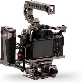Tilta A7/A9 Series Kit C (Gray) | ​Full Camera Cage Compatible with Sony a7, a7 II, a7 III, a7S, a7S II, a7R, a7R II, a7R III, a9 | Handles, Run/Stop Cables, HDMI Adapter Included | TA-T17-C-G