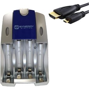 Synergy Digital Accessory Kit, Compatible with Zoom Q2n-4K Camcorder includes: SB257N Charger, HDMI6FMC AV & HDMI Cable