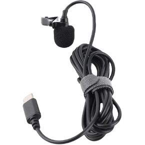 Lavalier Microphone, Wired Lapel Microphone, Noise Cancelling, USB Type C Wired Clamp/Holder On Mic for Interview, Video Recording, Online Class, Live Streaming