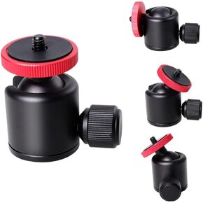 حامل ترايبود الرأس لكاميرات DSLR الموصل الخيوط دوارة دوارة متوافقة مع ميكروفونات LED شاشات والمزيد