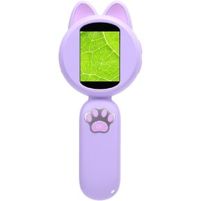 Electronic Magnifying Glass, 2.0 Inch Color Screen Adjustable Brightness Portable Handheld Digital Microscope for Student for Observation (Blue)