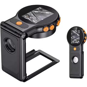 Bewinner Handheld Digital Microscope 2.0 بوصة شاشة ملونة 178 ° زاوية واسعة ، 500x مجهر USB قابل للطي مع 8 رقائق ضوء LED ، تركيز زجاجي مكبدي محمول
