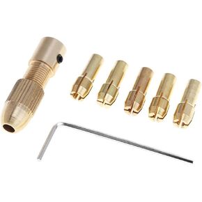 7pcs 5.05mm mini شد ذاتي الحفر الدعم يدعم 0.5-3.0mm الحفر بتناسب قليلا لوحة ABS/لوحة الضوء لكمة تشاك