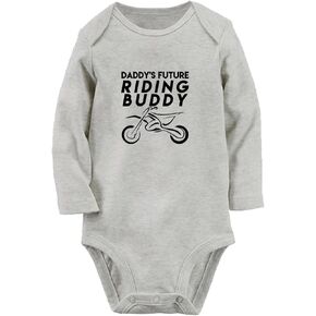 iDzn Daddy's Future Motocross Riding Buddy Funny Rompers Newborn Baby Bodysuits Infant Jumpsuits Outfits Long Sleeves Clothes
