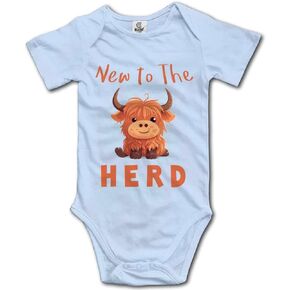 جديد في قطيع Highland Cow Baby Short Sugove Playsuit