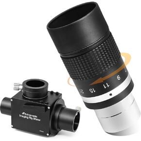 Astromania 1.25" Flip Mirror - Bundle with - Zoom Eyepiece for Telescope 7-21mm