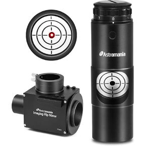 Astromania 1.25" Flip Mirror - Bundle with - 1.25" Laser Collimator with 2" Adaptor