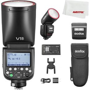 Godox V1 PRO C V1Pro C V1Pro-C USA Version TTL Round Head Camera Flash,76Ws HSS 1/8000s,Built-in Lithium Battery,LED Modeling Lamp, lnnovative External Flash SU-1 for Canon Camera