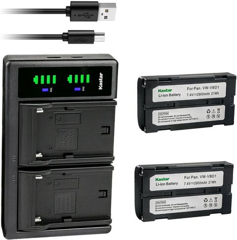 استبدال شاحن بطارية Kastar Ltd2 USB لـ AG-BP15P ، CGR-B/202 ، CGR-B/202A1B ، CGR-B/202E1B ، CGR-B202A ، CGR-B/403 ، CGR-B/814 ، PV-DBP5 ، VW-B202 ، VW-VBD1 ، VW-VBD2 in Kuwait