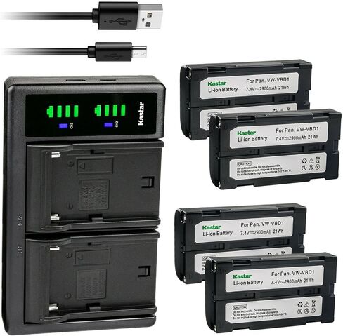 استبدال شاحن بطارية Kastar Ltd2 USB لـ AG-BP15P ، CGR-B/202 ، CGR-B/202A1B ، CGR-B/202E1B ، CGR-B202A ، CGR-B/403 ، CGR-B/814 ، PV-DBP5 ، VW-B202 ، VW-VBD1 ، VW-VBD2 in Kuwait