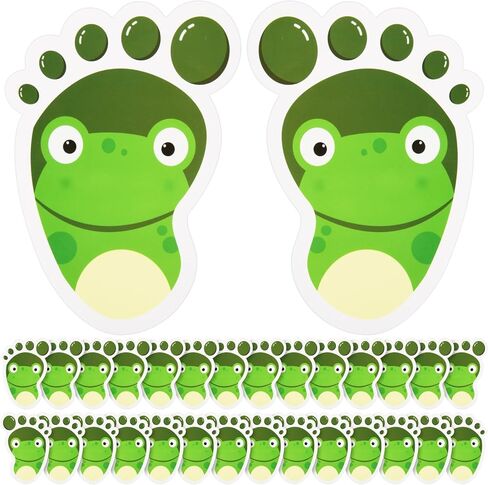 15-Pairs Cartoon Animals Guide Self-Adhesive Footprints Stickers Floor Decals for Room Party Nursery Floor Stairs Decor (Frog) in Saudi Arabia