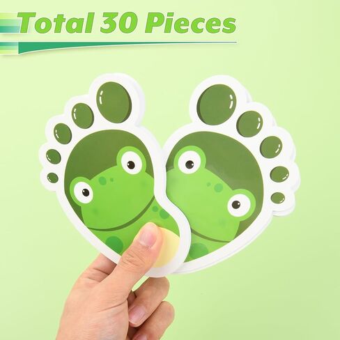 15-Pairs Cartoon Animals Guide Self-Adhesive Footprints Stickers Floor Decals for Room Party Nursery Floor Stairs Decor (Frog) in Saudi Arabia