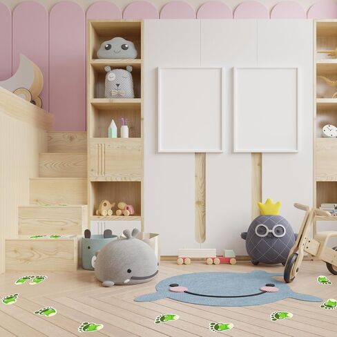 15-Pairs Cartoon Animals Guide Self-Adhesive Footprints Stickers Floor Decals for Room Party Nursery Floor Stairs Decor (Frog) in Saudi Arabia