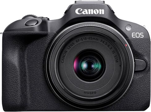 Canon EOS R100 4K تسجيل فيديو للتسجيل المرآة (الجسم) مع بطاقة ذاكرة سريعة 64 جيجابايت ، أسود (متجدد) in Saudi Arabia