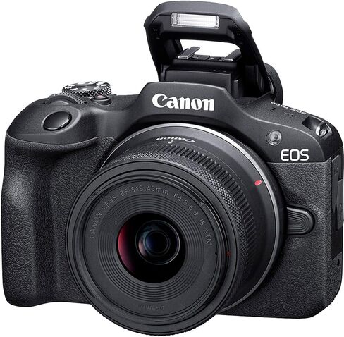 Canon EOS R100 4K تسجيل فيديو للتسجيل المرآة (الجسم) مع بطاقة ذاكرة سريعة 64 جيجابايت ، أسود (متجدد) in Saudi Arabia