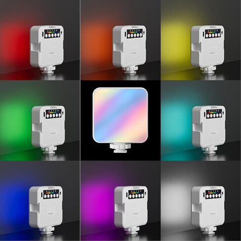 ضوء فيديو RGB ، 3000-6500K قابلة للتصوير اللوحة LED إضاءة التصوير الفوتوغرافي ، 1200 مللي أمبير في الساعة مصباح كاميرا ملونة كاملة قابلة لإعادة الشحن مع 3 حوامل أحذية باردة 1/4in ثقب المسمار (أبيض) in Kuwait