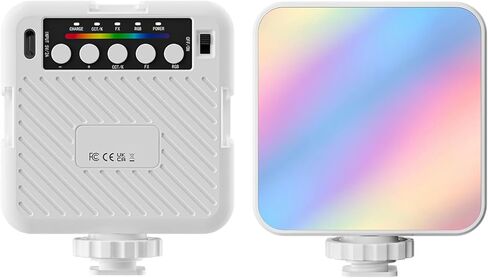 أضواء فيديو Heayzoki RGB ، 1200 مللي أمبير في الساعة LED ضوء الفيديو مع 3 حوامل أحذية باردة وثقب المسمار 1/4in ، 3 درجات حرارة ملونة LED LED ، 3000-6500K لوحة قابلة للخلاف (أبيض) in Kuwait
