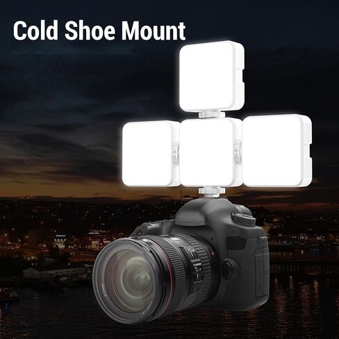 أضواء فيديو Heayzoki RGB ، 1200 مللي أمبير في الساعة LED ضوء الفيديو مع 3 حوامل أحذية باردة وثقب المسمار 1/4in ، 3 درجات حرارة ملونة LED LED ، 3000-6500K لوحة قابلة للخلاف (أبيض) in Kuwait