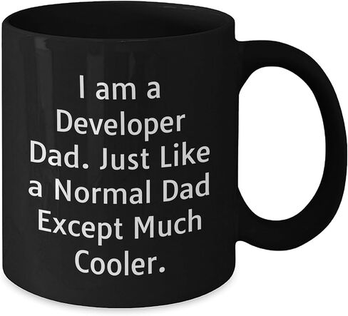 Developer Gifts for Developer Dads: Funny I Am A Developer Dad Black Coffee Mugs, Unique Christmas Unique Gifts for Coders, geeks and Tech Enthusiasts from Dad to Son or Husband in Saudi Arabia