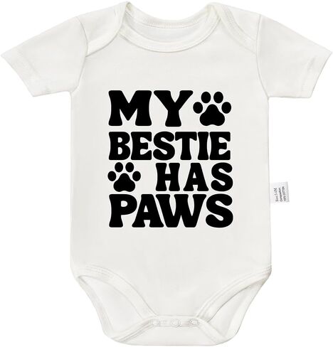 My Bestie Has Paws Bodysuit, Gender Neutral Baby Clothes, Newborn Boy Outfits, Boys Girls Short Sleeve Jumpsuit in Saudi Arabia