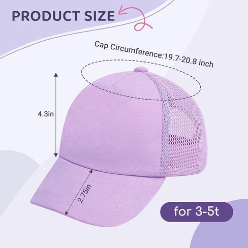ZGDG Toddler Baseball Cap Baby Cap Sun Hat Kids Summer Trucker Hats for Boys Girls 3-5T in Kuwait