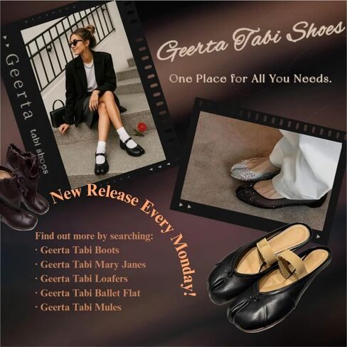 Split Toe Tabi Shoes Women Mules Slip on Loafers Casual House Slippers Office Business Retro Trendy Lightweight Leather Round Toes Non Slip Platform Dressy Backless Tennis Shoes Comfort Walking Slides in Saudi Arabia