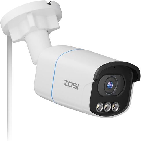 Zosi 4k 8mp 8ch Poe Security Camera System ، 8pcs 3k 5mp C186 Aurora Lux حقيقية كاملة اللون الكاميرات الليلية في الهواء الطلق ، كاميرات سلكية داخلية ، شخص/مركبة ، خفيفة وذرة صفارات الإنذار ، مع 2 تيرابايت من كاميرات الكاميرات in Saudi Arabia