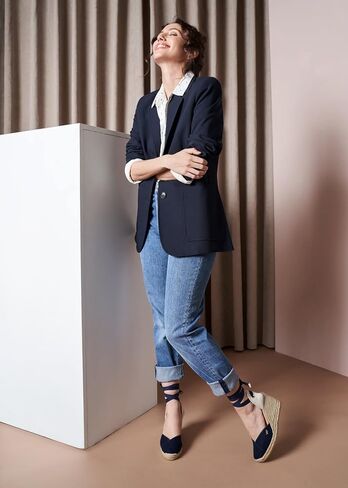 Viscata Culip Canvas Womens Laceup Laceup Espadrilles 3 ½ ½ "كعب الجوت الطبيعي. أسافين مغلقة من النساء المصنوعة من قماش عضوي 100 ٪ ومع إصبع قدم مذهل. in Saudi Arabia