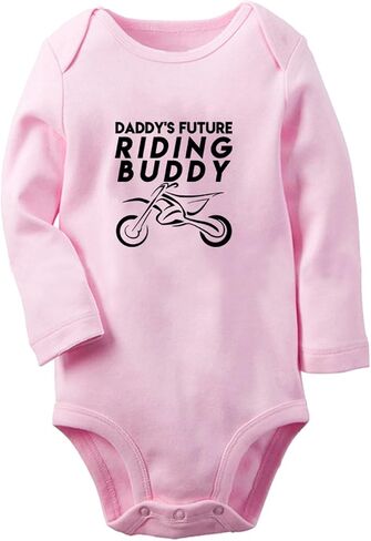 iDzn Daddy's Future Motocross Riding Buddy Funny Rompers Newborn Baby Bodysuits Infant Jumpsuits Outfits Long Sleeves Clothes in Saudi Arabia