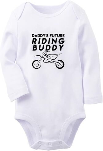 iDzn Daddy's Future Motocross Riding Buddy Funny Rompers Newborn Baby Bodysuits Infant Jumpsuits Outfits Long Sleeves Clothes in Saudi Arabia